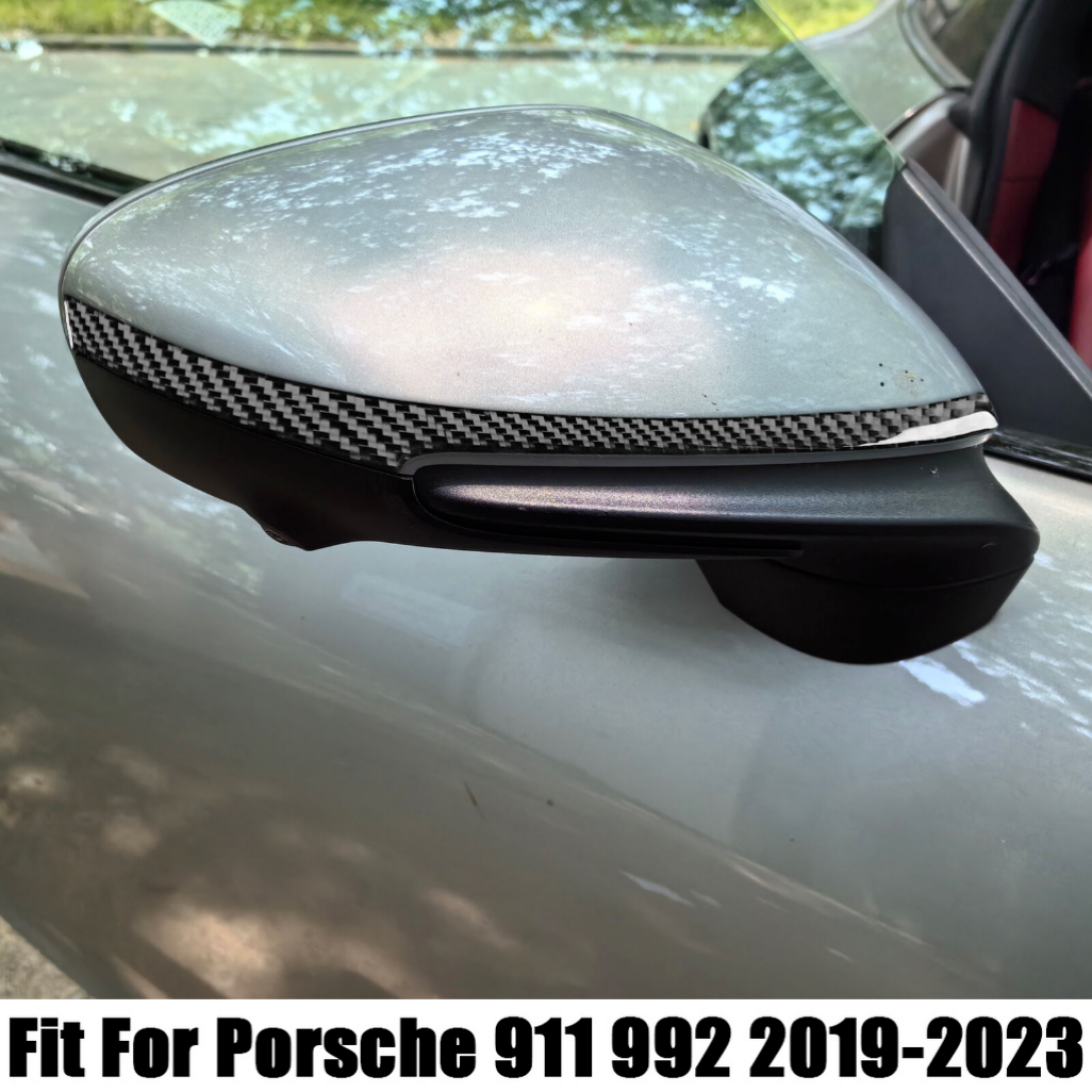 For Porsche 911 992 19-23 Carbon Fiber Rearview Mirror Anti-scratch Strip Trim