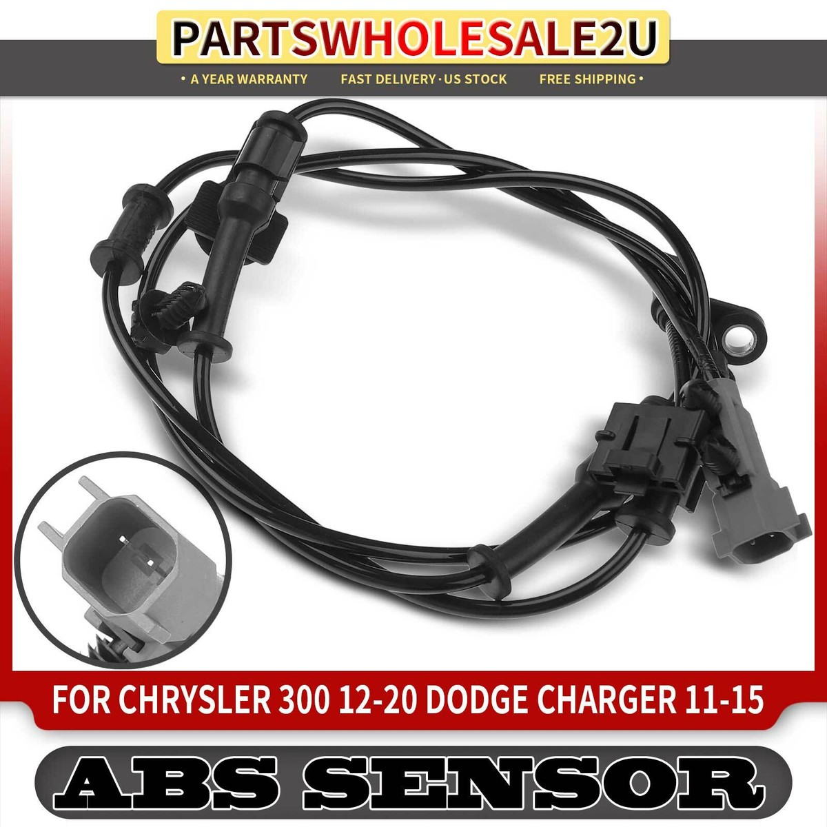 4-Piece ABS Wheel Speed Sensor Set Front & Rear For Chrysler 300 / Dodge Charger 2011-2014 – Lifetime Warranty