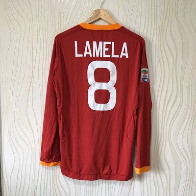 ROMA AS 2011 2012 HOME FOOTBALL SHIRT JERSEY LONG SLEEVE KAPPA LAMELA #8
