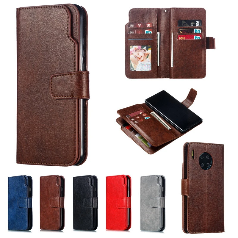 Buckle PU Leather Card Case For Huawei P30 P20 Mate 10 Pro Flip Shockproof Cover - Image 3 of 4