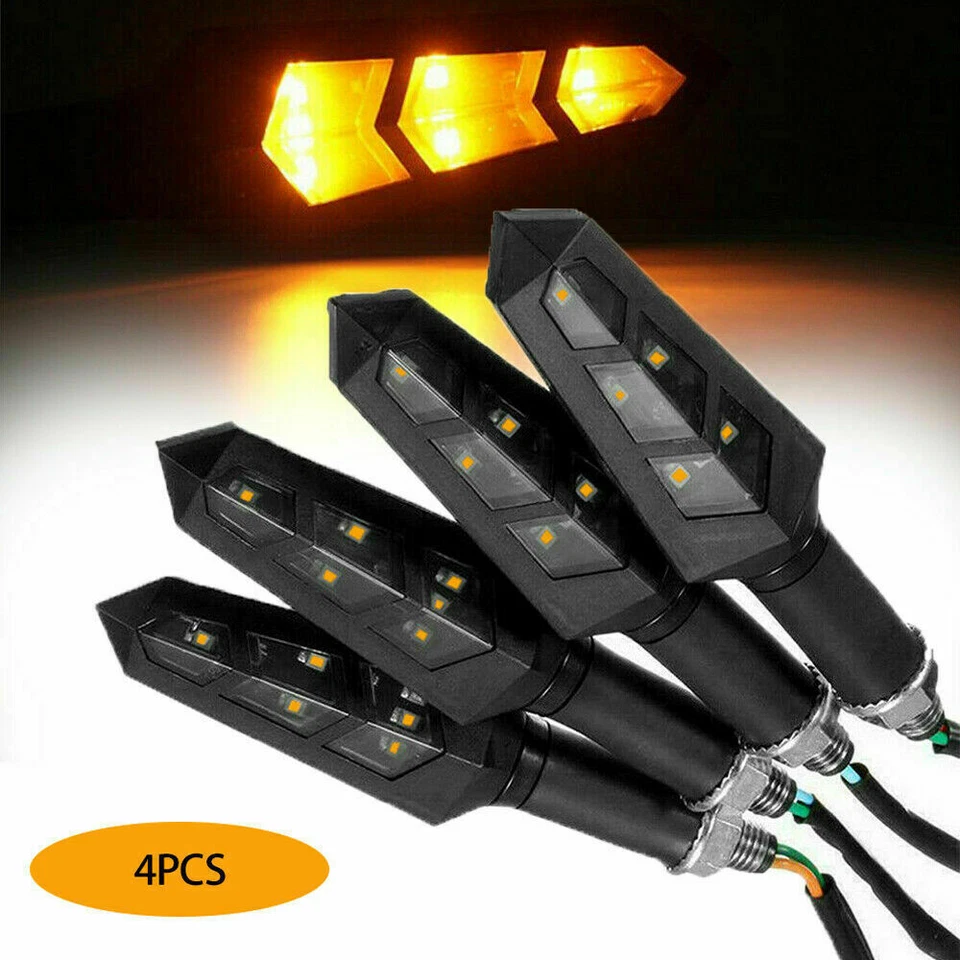 Motorcycle LED Amber Turn Signal Lights For Kawasaki Vulcan S 650 800 900 1500 - Image 3 of 4