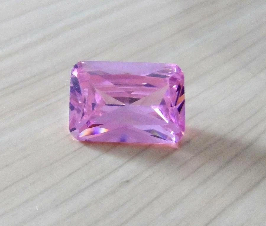 Piedra preciosa suelta 810x8 mm AAAAA hecho en laboratorio circonita cúbica zafiro rosa esmeralda corte facetado VVS Foto 3 de 3