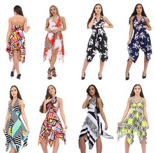 Womens Dress Evening Party Bridesmaid Dress Open Back Dress Hankey Dress Floral