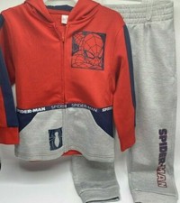 Boys Size 3T Spiderman 2-Piece Activewear Outfit Set Full-Zip Hoodie Pants New