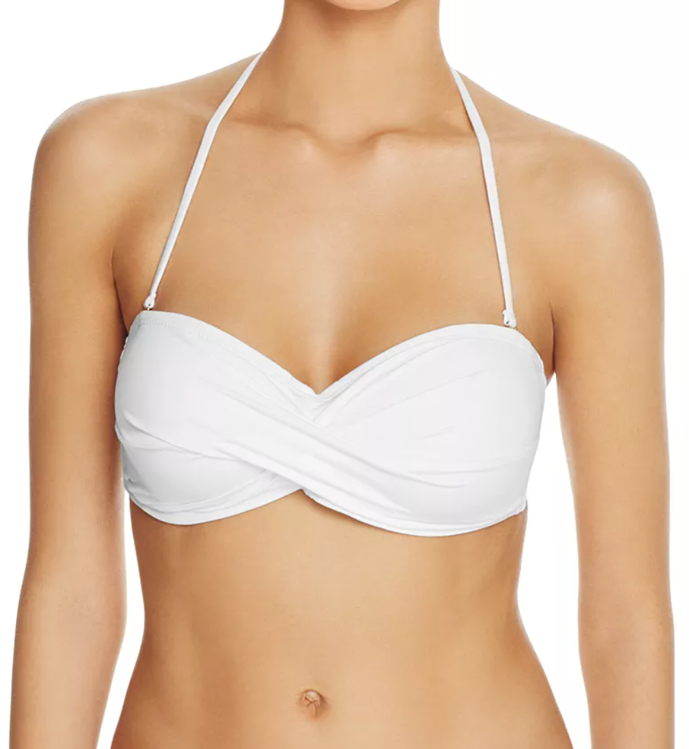 Tommy Bahama Pearl Twist Bandeau Bikini Top White L113210 Womens
