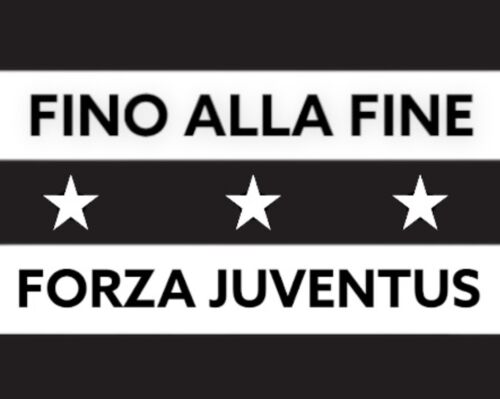 Bandiera Striscione Juventus 300x150 con scritta e colori sportivi -CON STRINGHE - Foto 1 di 1