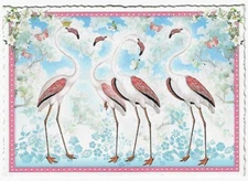 Postcard Glitter Tausendschoen Group of Flamingos Postcrossing