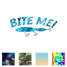 Bite Me Fishing Lure - Vinyl Decal Sticker - Multiple Patterns & Sizes - ebn802