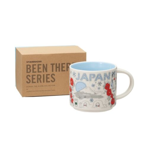 New Starbucks Been There Series Mug JAPAN Winter Design Mt. Fuji camellia 414ml - Picture 1 of 4