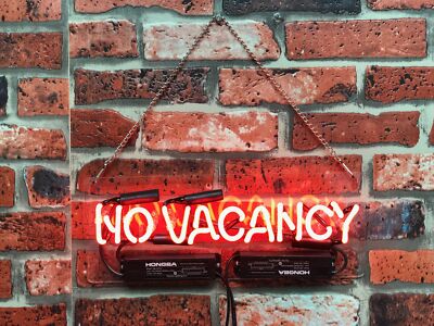 No Vacancy With Switch On/off For Word NO 14'' Acrylic Neon Light Sign Hotel
