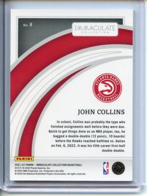 2021-22 Panini Immaculate Collection #8 John Collins Red #/49 | eBay