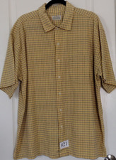 Men's St. John's Bay Plaid Shirt Size XL Pocket Short Sleeve Button Slits Cotton