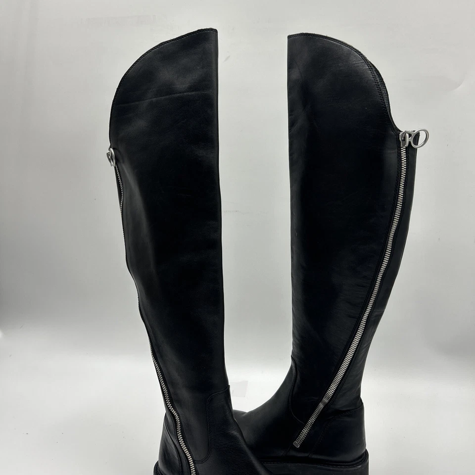 Botas Ash SEVEN de cuero negro sobre la rodilla, suelas con doble cremallera, 38/7,5-8M Foto 3 de 4