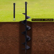 SALE 6" Diameter Earth Auger Drill Bit w/Extension Bar Fit Garden Yard Planting