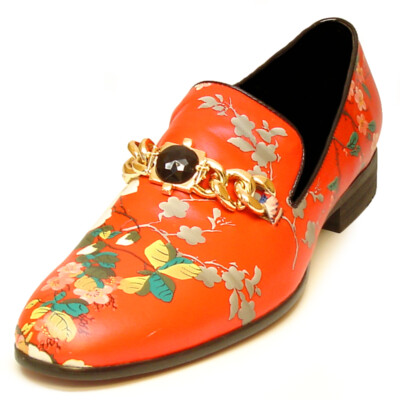 FIESSO Aurelio Garcia Exoctic Red Gold Flowers Slip On Shoes Size US 8 FI7239 Black Glitter with Gold Spikes Slip on Fiesso by  main image 4
