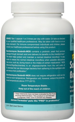 Jarrow Formulas Saccharomyces Boulardii + MOS 5 Billion CFU Probiotic 180caps - Picture 2 of 6