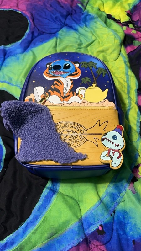 Her Universe Disney Stitch Aladdin Rajah Mini Backpack NWT