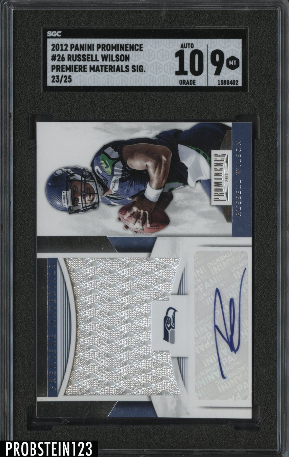 Russell Wilson Panini Prominence Premiere Material Signatures #26 Base
