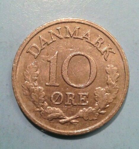 Denmark 10 Ore coin 1966