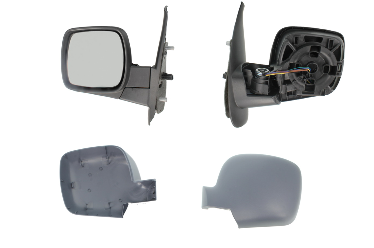 Coque Rétroviseur Gauche Noir Pour Renault Kangoo (09/2007 - 12/2012) - Pièce De Qualité, Montage Facile