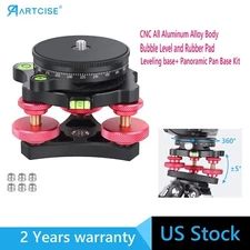 Leveling Base Tripod Head+ Panoramic Pan Base Kit CNC Aluminum Alloy Lever Stand