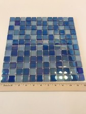 1 Tile Glass Mosaic for Pool Waterline and Backslash 12x12 Multicolor Aquabella