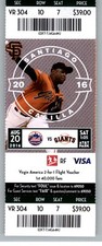 New York Mets vs San Francisco Giants 8/20/2016  Full Ticket Santiago Casilla .