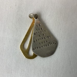 Authentic KCB Sterling Silver Gold Plated Einstein Inspirational Pendant Charm Signed