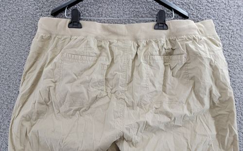 Avenue Plus Size Cinch Capri Pants Women's 24 Sand Elasticized Drawstring Waist - Picture 12 of 17