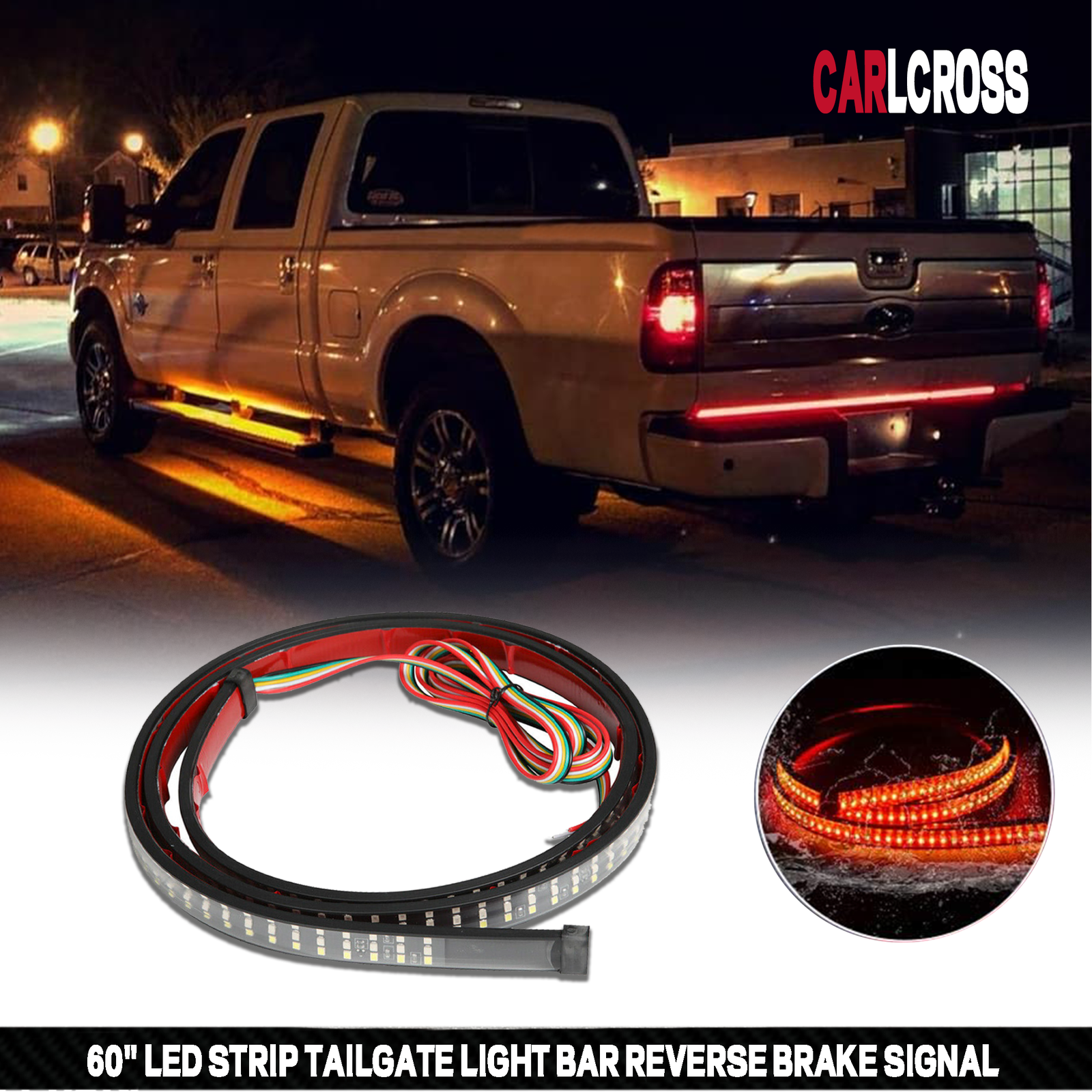 LED STRIP TAILGATE LIGHT BAR REVERSE BRAKE SIGNAL FOR CHEVY FORD TRUCK 1.5M
