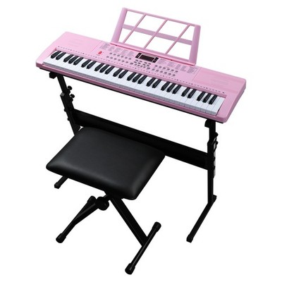 61 Leucht Tasten Keyboard E-Piano Lern Klavier 255 Sounds Ständer Kopfhörer Set