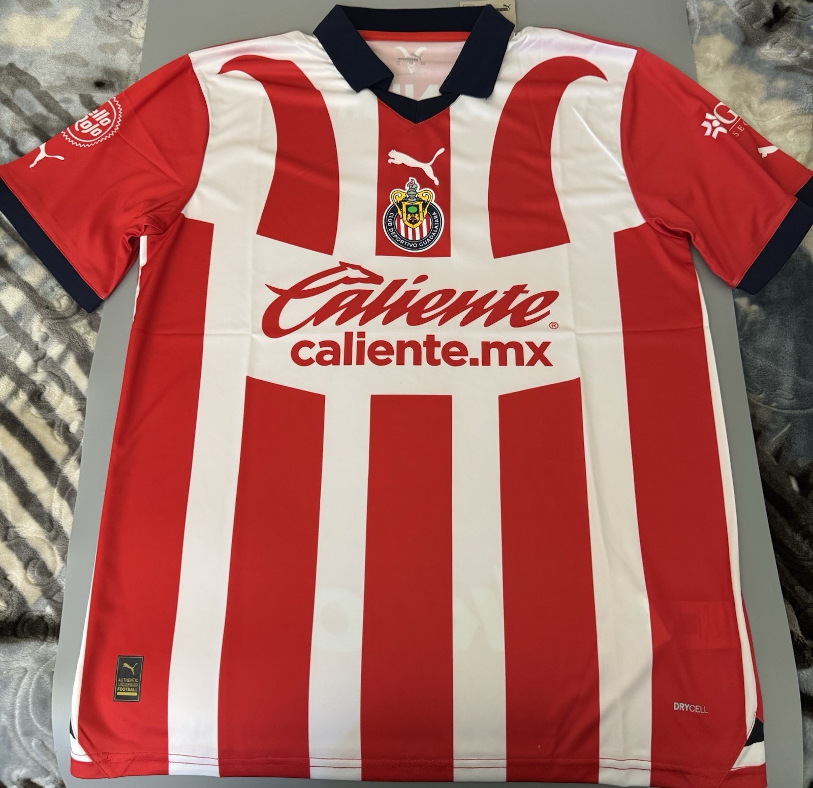 Chivas Red And White Stripe Collared Jersey