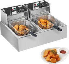 20.72QT Electric Deep Fryer Double Tank Comme...