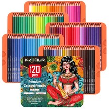 KALOUR Professional Colored Pencils,Set of 120 Colors,Artists Soft Core with ...