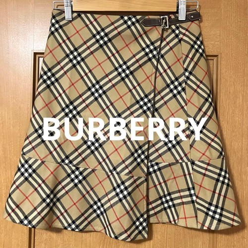 BURBERRY LONDON BLUE LABEL Nova gonna avvolgente a quadri Y2K lana beige taglia 36 originale - Foto 7 di 24