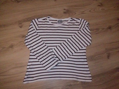 Gestreiftes Shirt  3/4 Arm weiß-rot-schwarz Voile Bleue Esprit des Ozeans  Gr. M