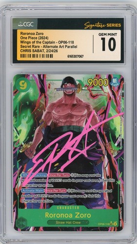 Roronoa Zoro (Alternate Art) graded CGC 10 for sale on eBay