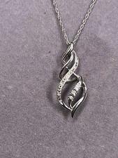 925 STERLING SILVER DIAMOND PENDANT ON 18  CHAIN RJ