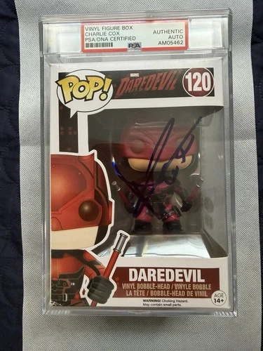 Daredevil Funko Pop #120 Signed By Charlie Cox PSA Authentic Encapsulated