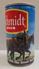 Vintage Beer Can Schmidt Beer Horses Plow Man...