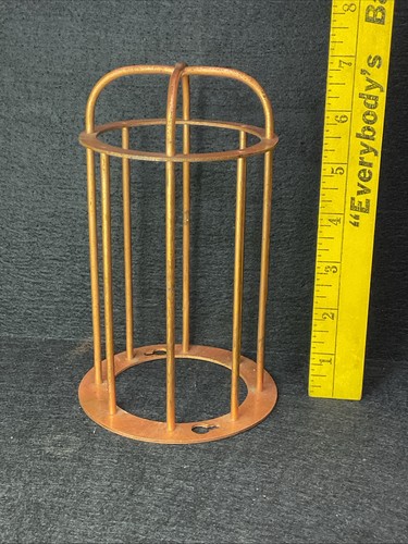Vintage Metal Light Cage Approx 7" High X 4" Wide Funky Steampunk Industrial Art
