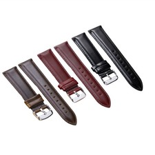Top Grain Leather Watch Band 18mm 20mm 22mm Black Men Quick Release Watch Strap
