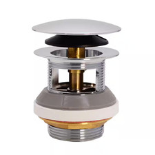 1-1/2 In. NPSM Integrated Overflow round Tip-Toe Bath Drain in Polished Chrome