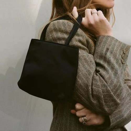 Solid color Silk Handbag Simple Design Vintage Handbag Casual Wear - Picture 3 of 15
