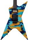 Custom 22 Frets Hand Painted Camo Electric Guitar Black FR Tremolo Bridge