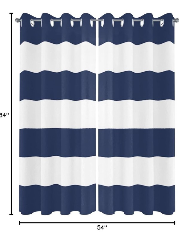 2 Tier Outdoor Nautical Theme Pannels With Tiebacks 54" X 84"