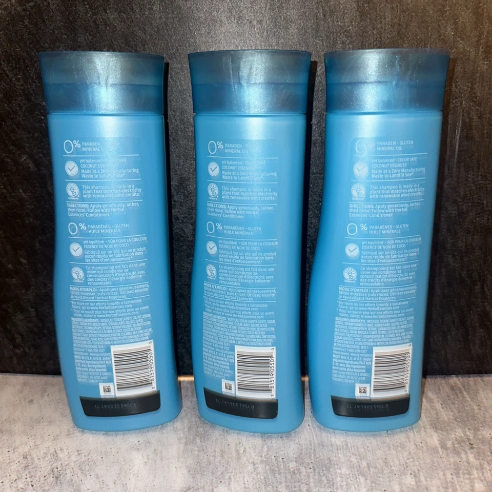 3 Lot  Herbal Essences HELLO HYDRATION Moisturizing Shampoo Coconut - Image 2 of 2