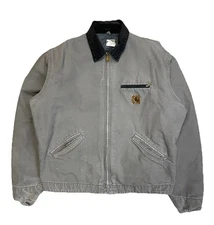 VTG Carhartt Detroit Jacket J64 CMT Size XL Tall Gray Made In USA 