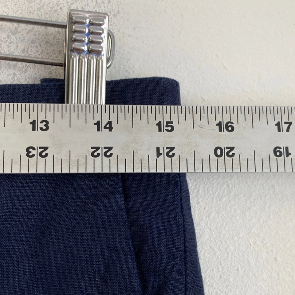 Pantalón Essential Mujer J Crew Pierna Ancha Lino Azul Talla 8 Foto 4 de 4