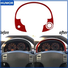 2Pcs Red Carbon Fiber Dashboard Speedometer Panel Cover For Infiniti G35 2002-04